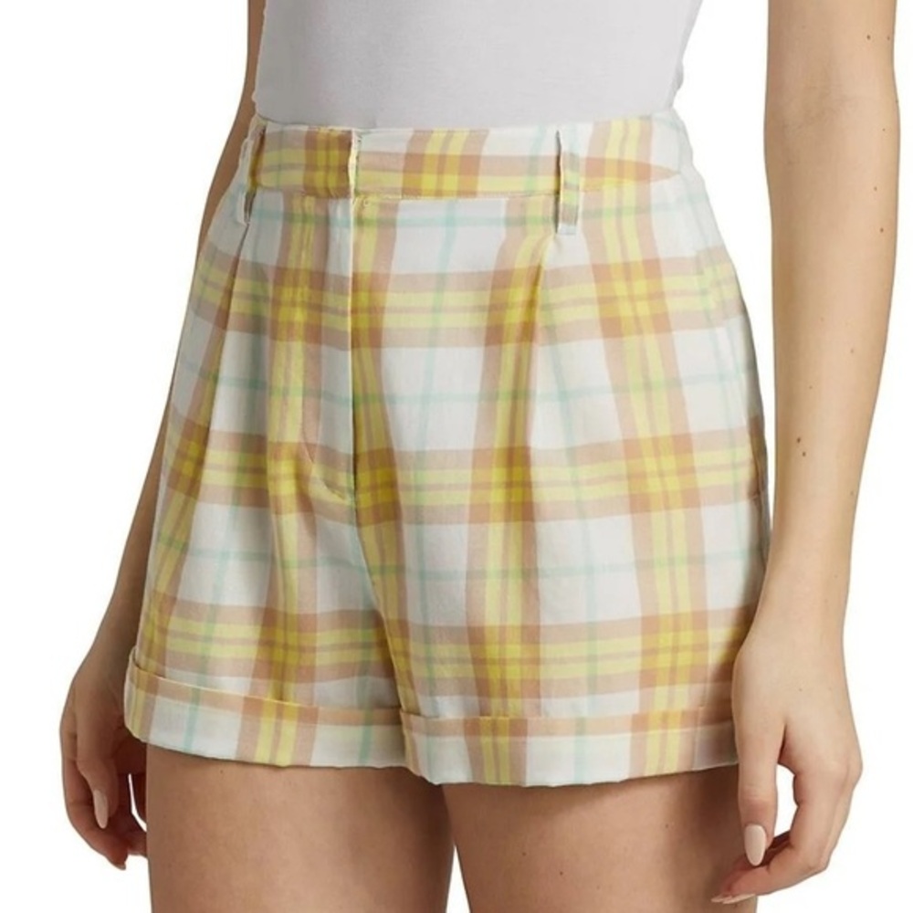 Rag & Bone Ivy Plaid Shorts in Yellow Plaid size 0